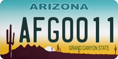 AZ license plate AFG0011