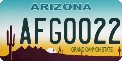 AZ license plate AFG0022