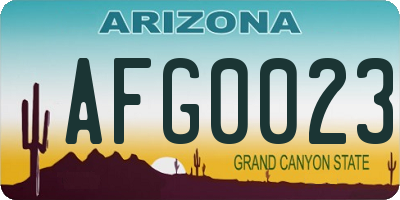 AZ license plate AFG0023