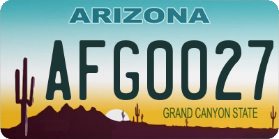AZ license plate AFG0027