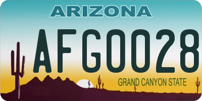 AZ license plate AFG0028