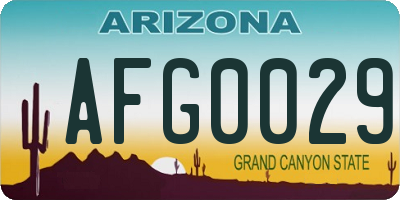 AZ license plate AFG0029