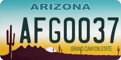 AZ license plate AFG0037