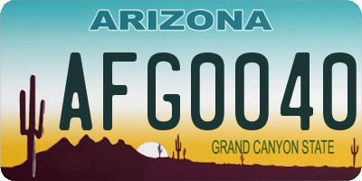 AZ license plate AFG0040