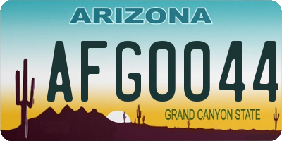 AZ license plate AFG0044