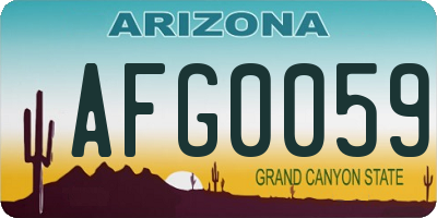 AZ license plate AFG0059