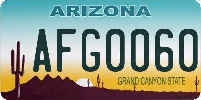 AZ license plate AFG0060
