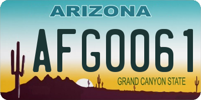 AZ license plate AFG0061