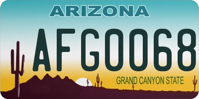 AZ license plate AFG0068