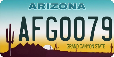 AZ license plate AFG0079