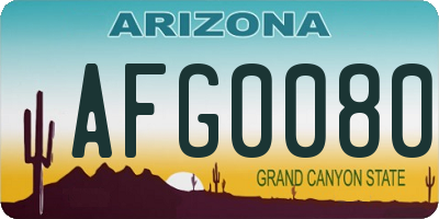 AZ license plate AFG0080