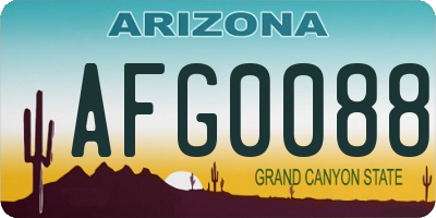 AZ license plate AFG0088