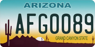 AZ license plate AFG0089