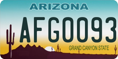 AZ license plate AFG0093