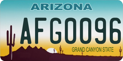 AZ license plate AFG0096