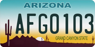 AZ license plate AFG0103