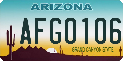 AZ license plate AFG0106