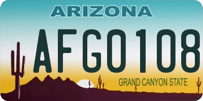 AZ license plate AFG0108