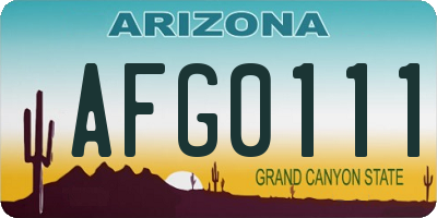 AZ license plate AFG0111