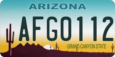 AZ license plate AFG0112