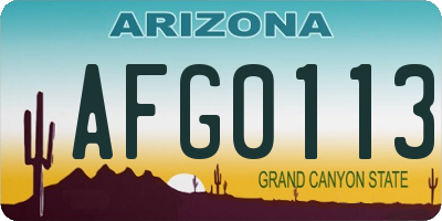 AZ license plate AFG0113