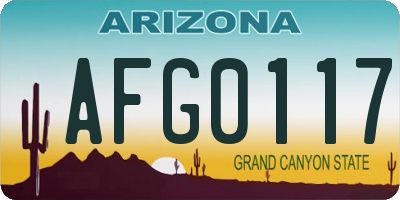 AZ license plate AFG0117