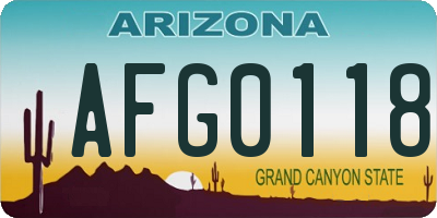 AZ license plate AFG0118