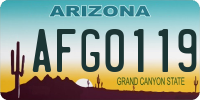 AZ license plate AFG0119