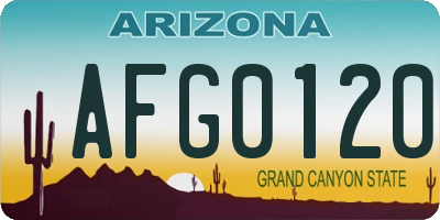 AZ license plate AFG0120