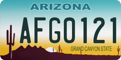 AZ license plate AFG0121