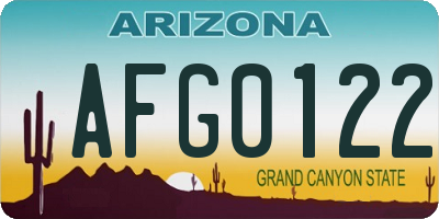 AZ license plate AFG0122