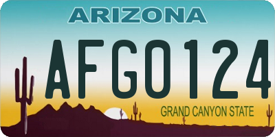AZ license plate AFG0124