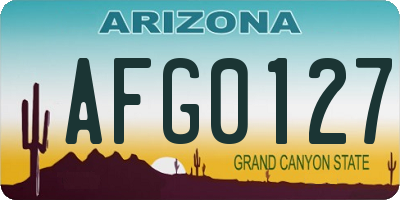 AZ license plate AFG0127
