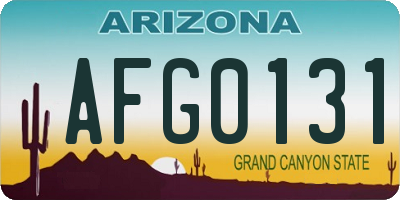 AZ license plate AFG0131