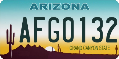 AZ license plate AFG0132