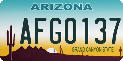 AZ license plate AFG0137