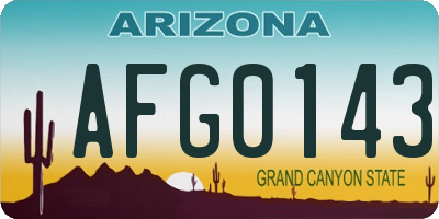 AZ license plate AFG0143