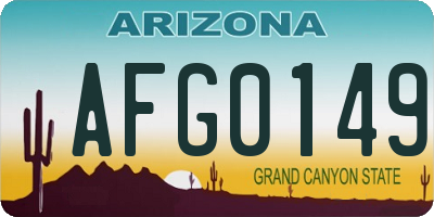 AZ license plate AFG0149
