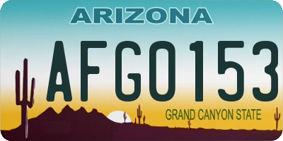 AZ license plate AFG0153