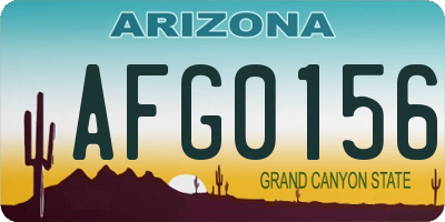 AZ license plate AFG0156