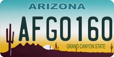 AZ license plate AFG0160