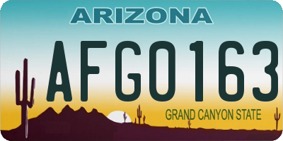 AZ license plate AFG0163
