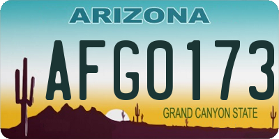 AZ license plate AFG0173