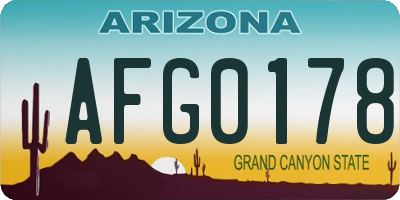 AZ license plate AFG0178