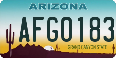 AZ license plate AFG0183
