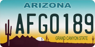 AZ license plate AFG0189