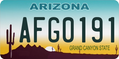 AZ license plate AFG0191