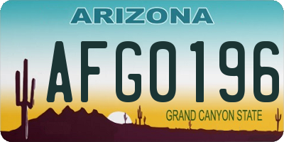 AZ license plate AFG0196