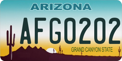 AZ license plate AFG0202