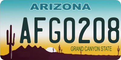 AZ license plate AFG0208
